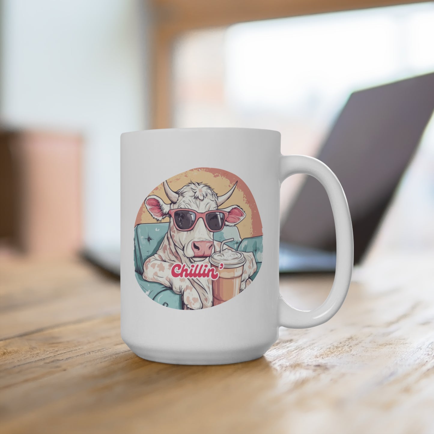 Chillin Cow, Mug 15oz