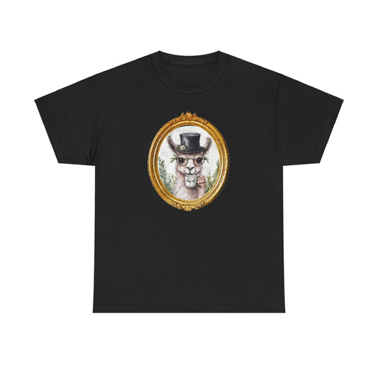 Gold Vintage Llama, Unisex Cotton Tee