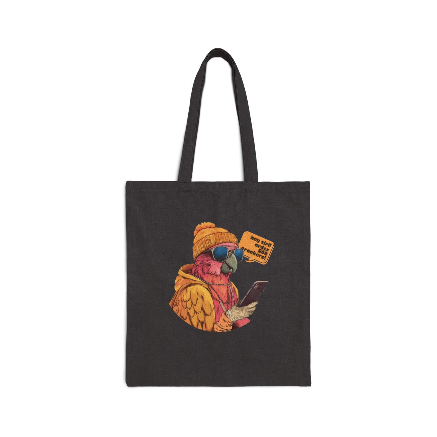 Parrot Hey Siri, Cotton Canvas Tote Bag