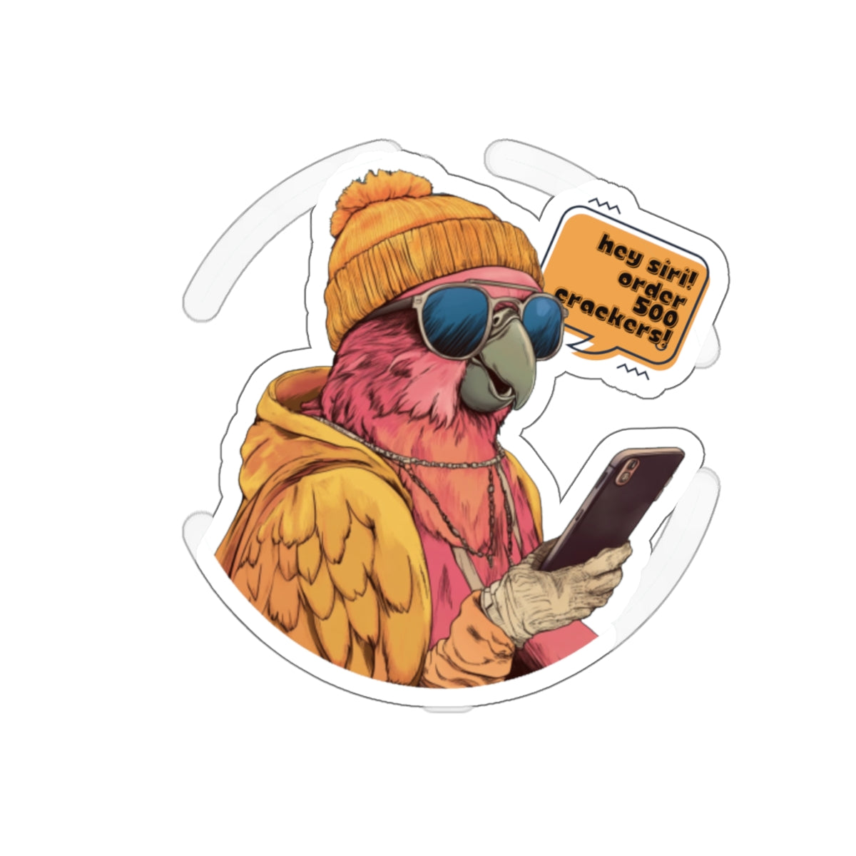 Parrot Hey Siri, Kiss-Cut Stickers